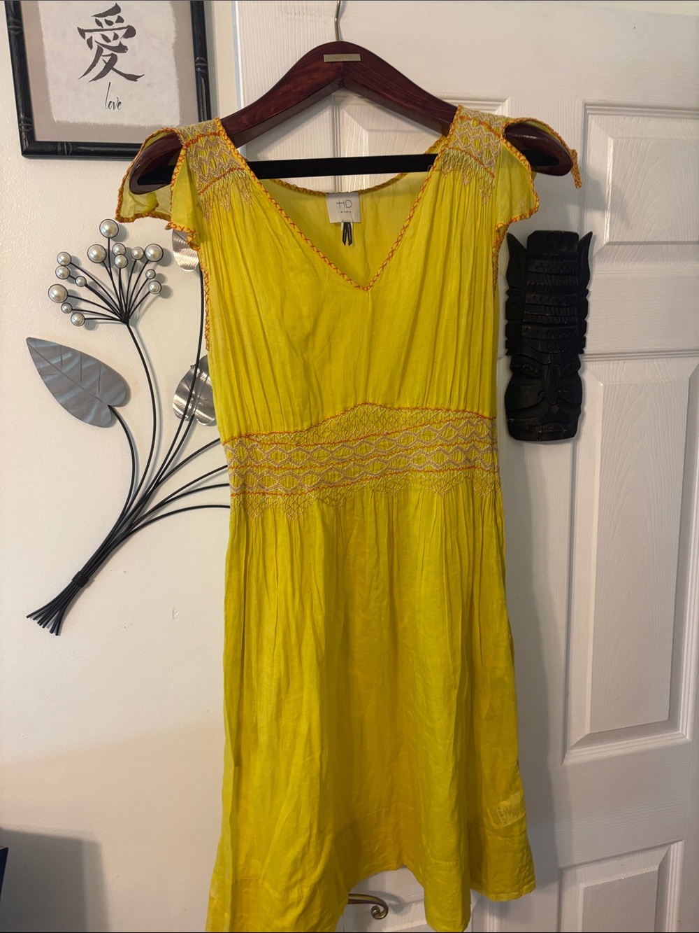 HD in Paris Bright Yellow Embroidered Midi Dress